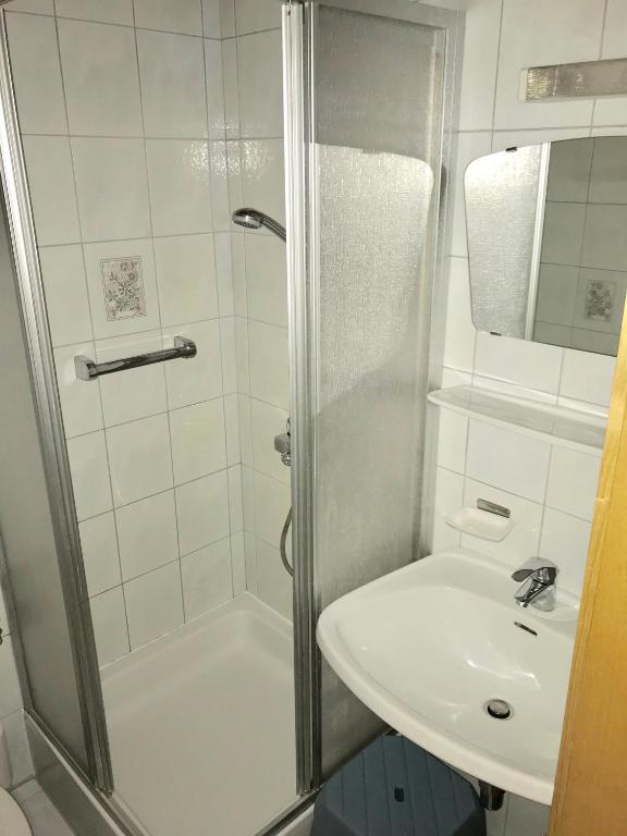 Koupelna v ubytování Appartements Futtertrögl
