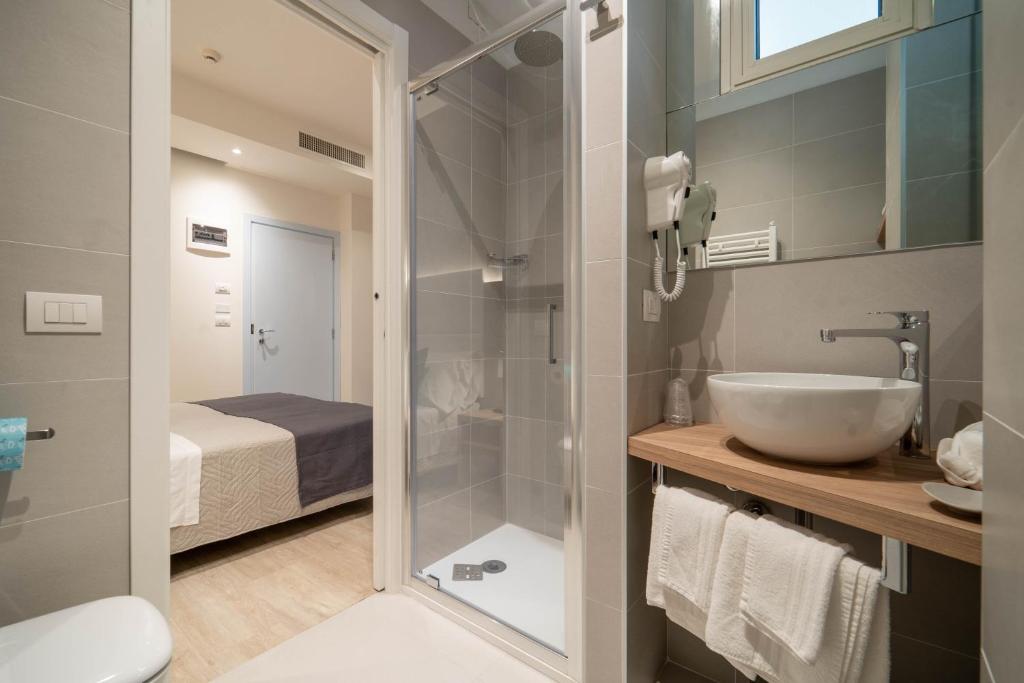 Koupelna v ubytování Hotel Reggiana