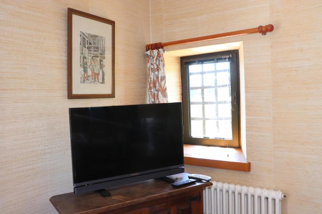 TV a/nebo společenská místnost v ubytování MANOIR DE BOTMINY LAC de GUERLEDAN