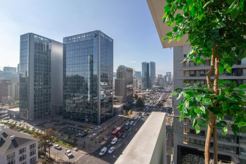 Nespecifikovaný výhled na destinaci Santiago nebo výhled na město při pohledu z aparthotelu