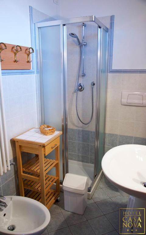 Koupelna v ubytování Hotel Casanova