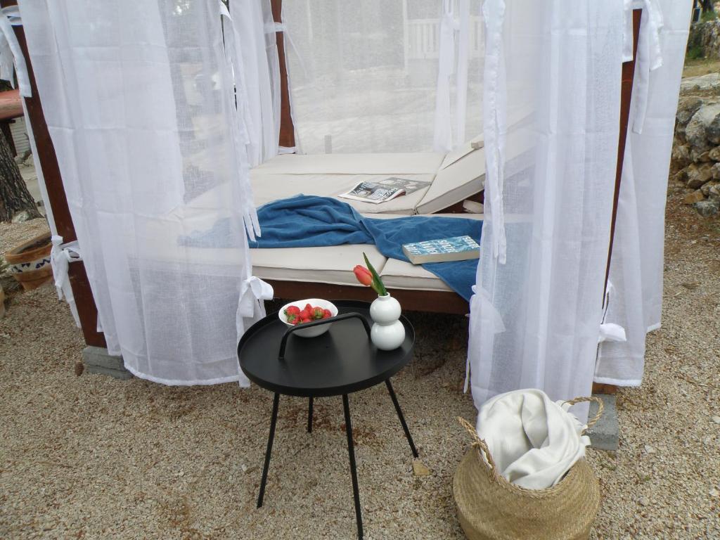 Postel nebo postele na pokoji v ubytování Mobile homes Marita