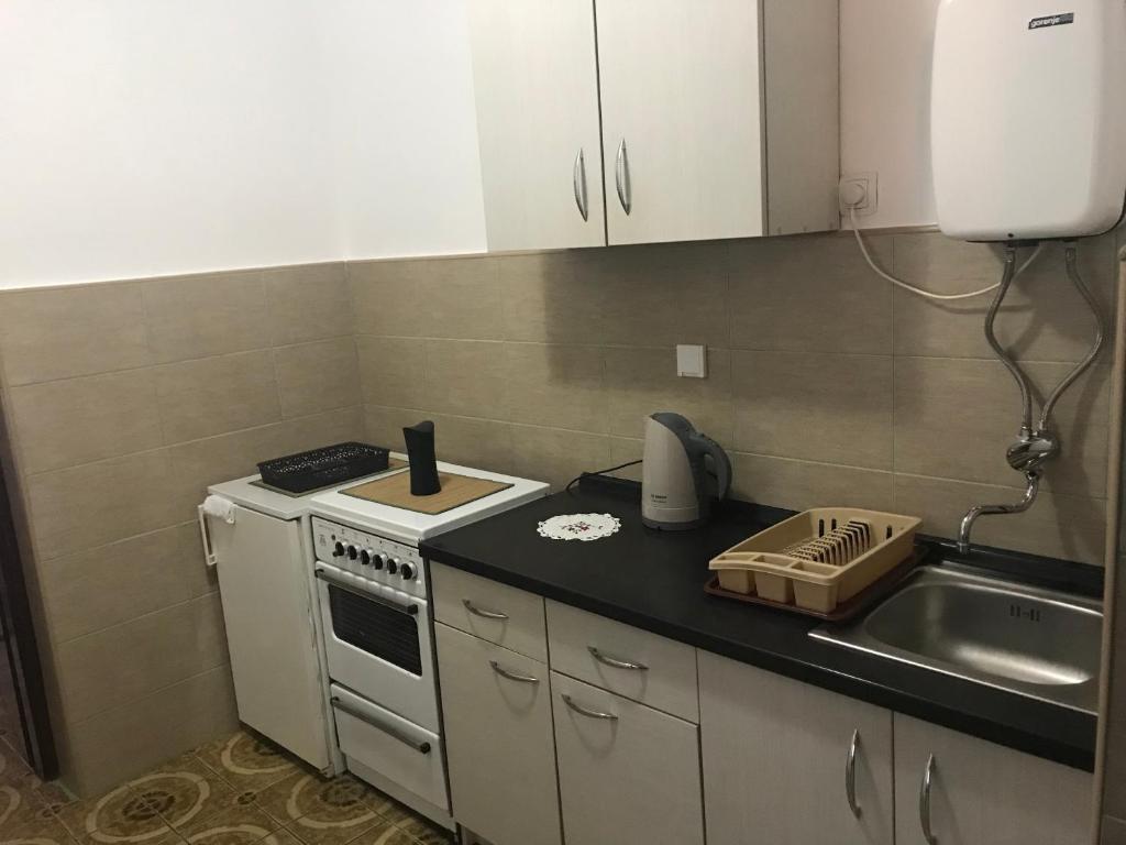 Kuchyň nebo kuchyňský kout v ubytování Miron apart&rooms