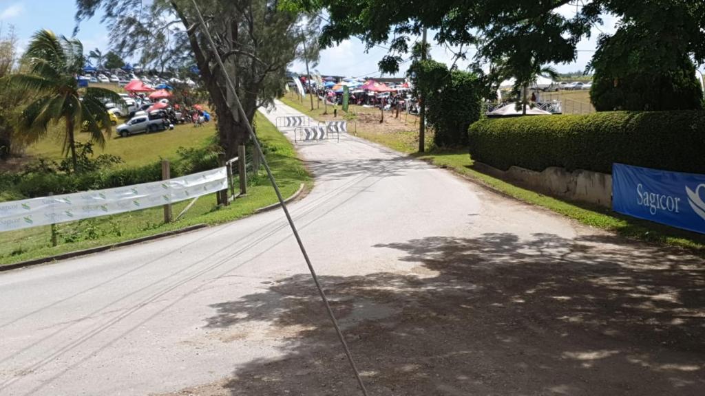 a pole on the side of a road at Breezy Apts in Saint Philip