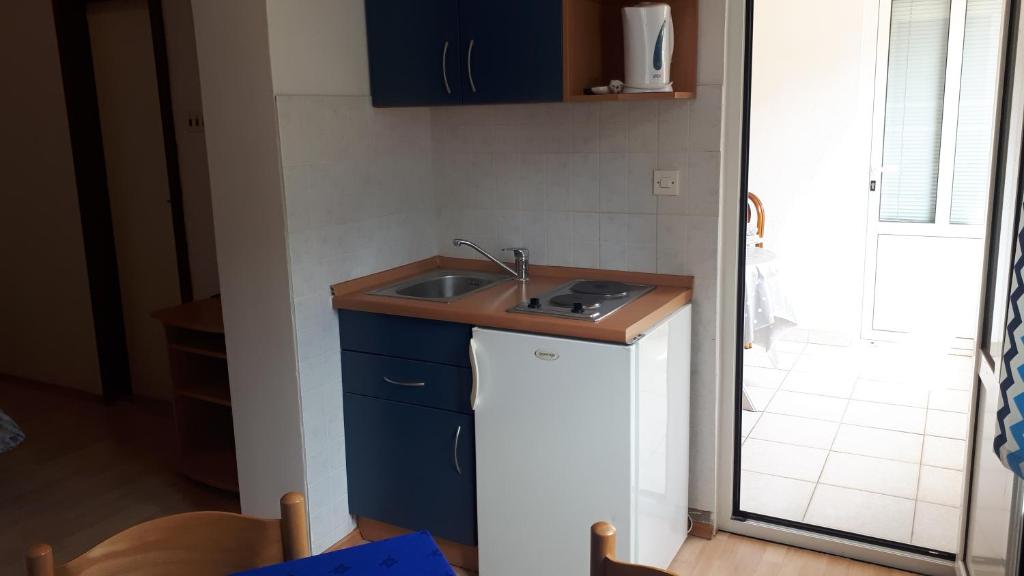 Kuchyň nebo kuchyňský kout v ubytování Apartmani Riba