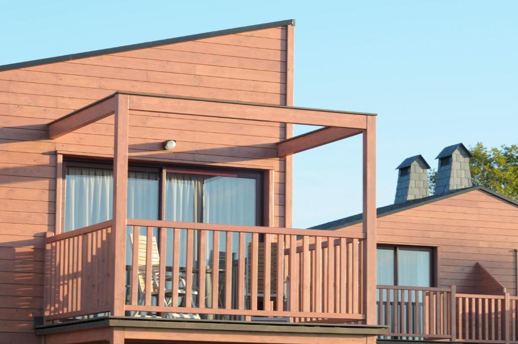 Balkón alebo terasa v ubytovaní Cabanas Da Barcela