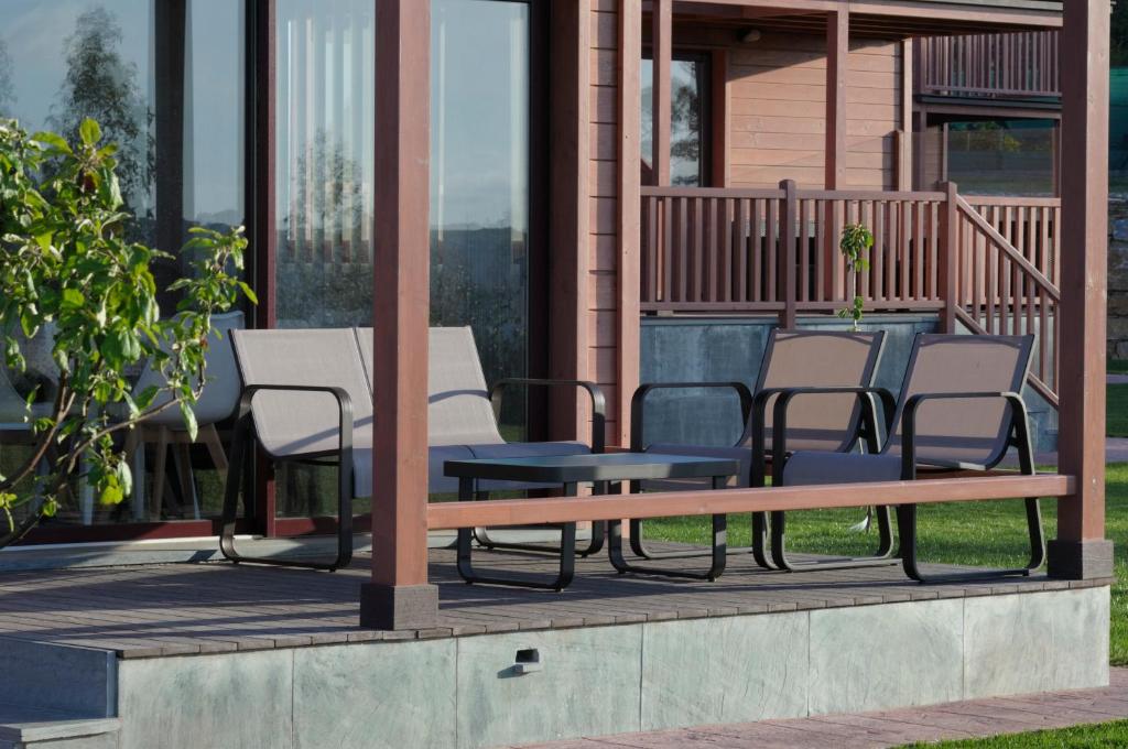 Balkón alebo terasa v ubytovaní Cabanas Da Barcela