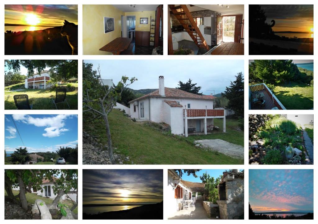 a collage of pictures of different houses andyards at Apartment Damir in Nerezine