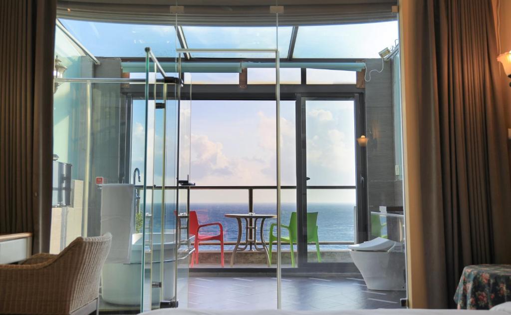 Predel za sedenje v nastanitvi Jing Guan Hotel