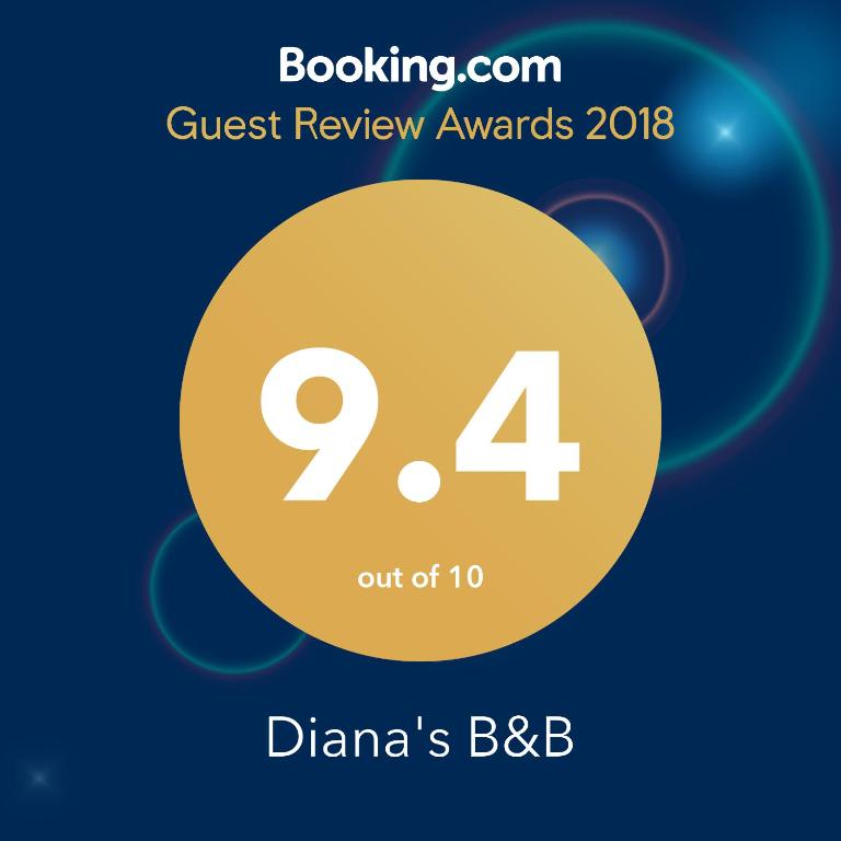 Certifikát, hodnocení, plakát nebo jiný dokument vystavený v ubytování Diana's B&B