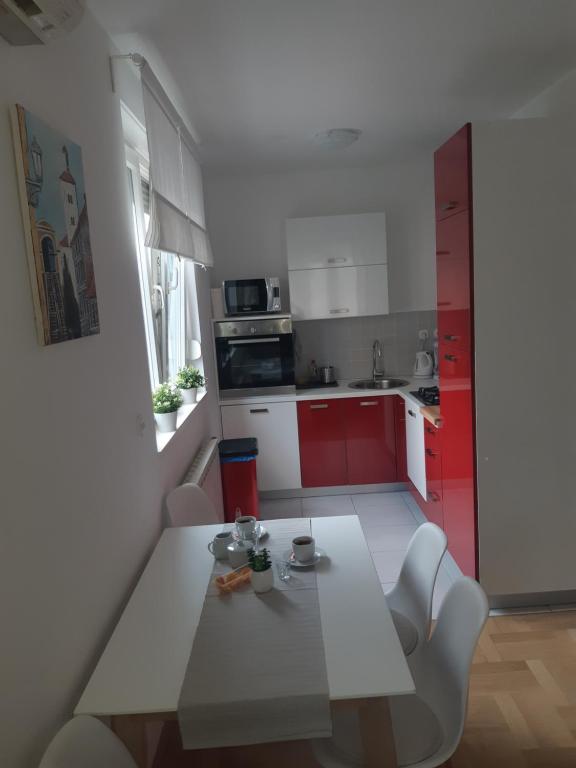 Kuchyňa alebo kuchynka v ubytovaní Apartment with garage Lavici