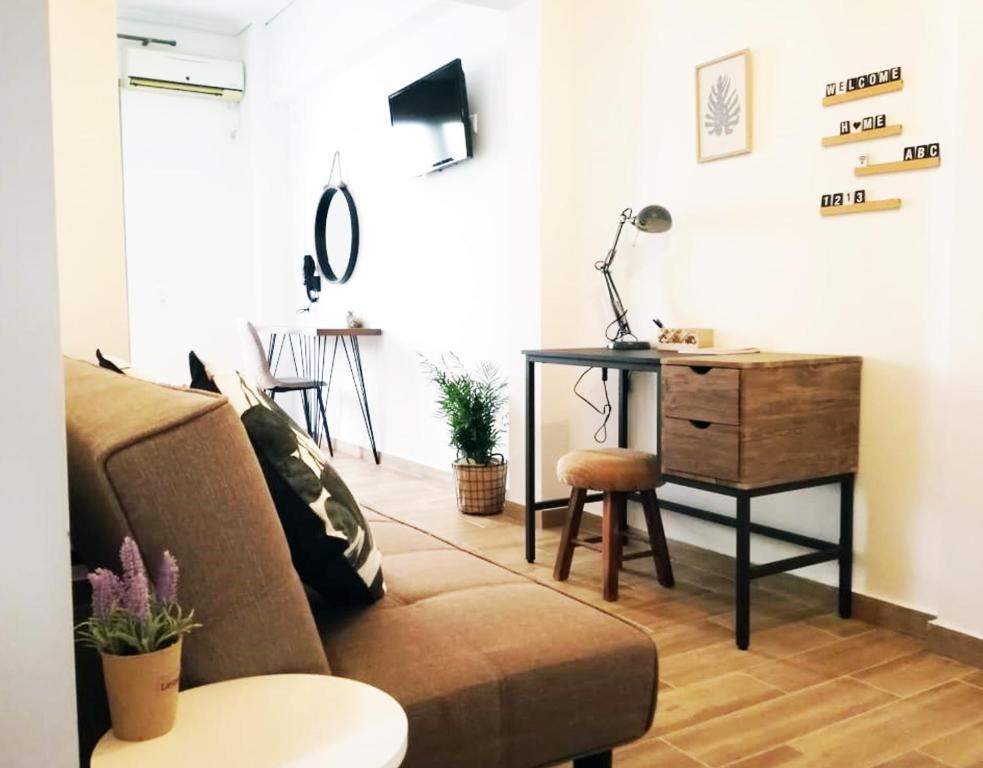 Posezení v ubytování Athens city center cozy apartment