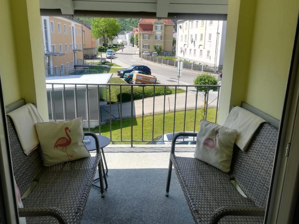 Posezení v ubytování House LA Neuschwanstein Blick - Budget City Hotel