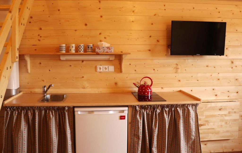 Kuchyň nebo kuchyňský kout v ubytování Sport-hotel Šibeniční vrch