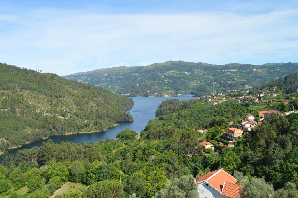 a view of a river in a valley at Casa São Bernardo de Claraval in Geres