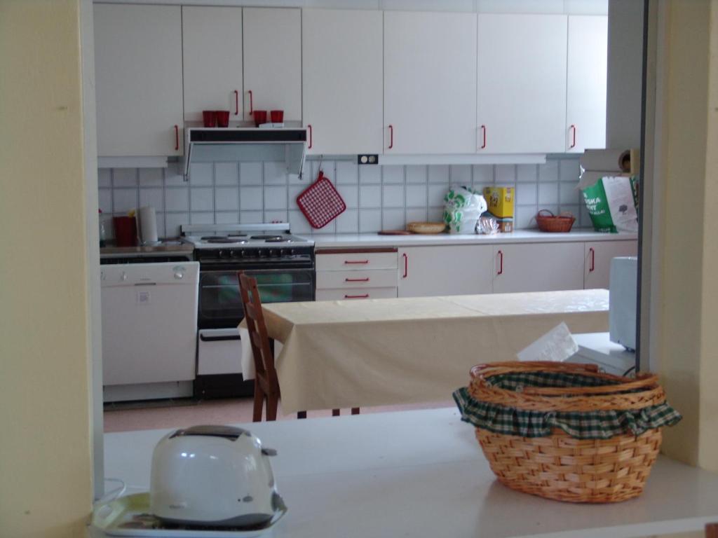 Kuchyň nebo kuchyňský kout v ubytování Hejdebo Vandrarhem