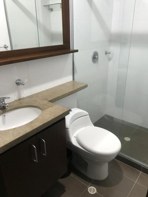 Koupelna v ubytování Apartamento Amoblado En Bucaramanga