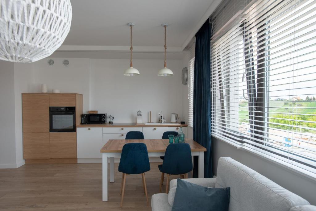 Kuchyň nebo kuchyňský kout v ubytování Apartament Zefir Mechelinki
