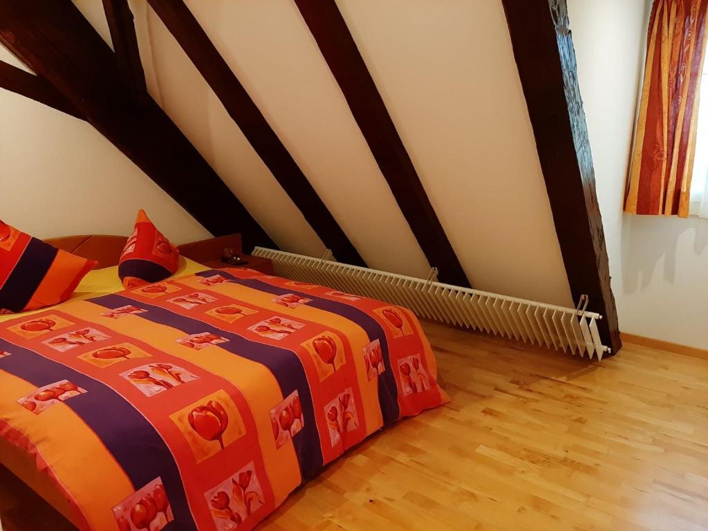 Postel nebo postele na pokoji v ubytování Mühle