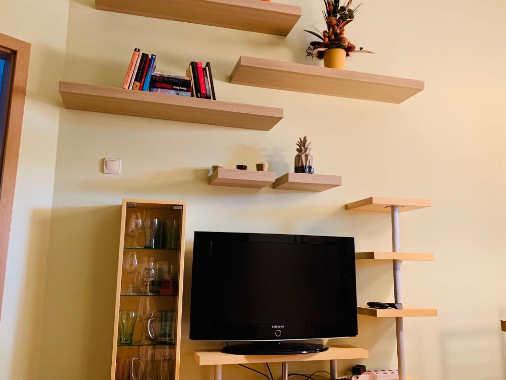 Televízia a/alebo spoločenská miestnosť v ubytovaní Beach Resort Fonyód