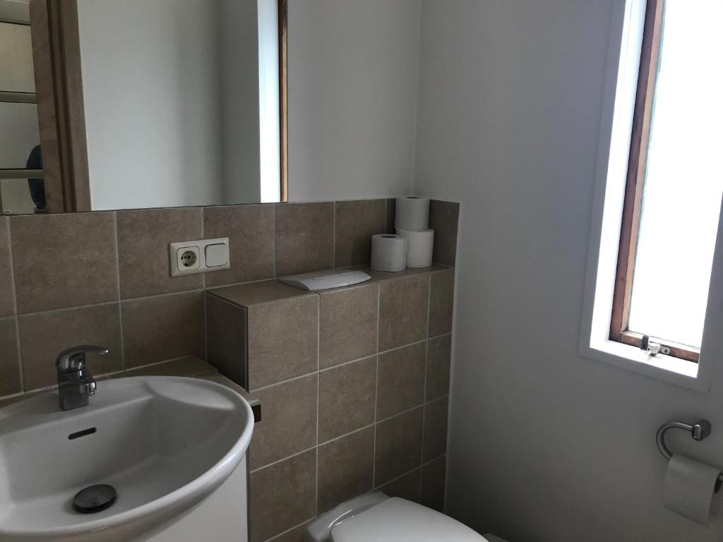 Koupelna v ubytování Guesthouse Skógafoss