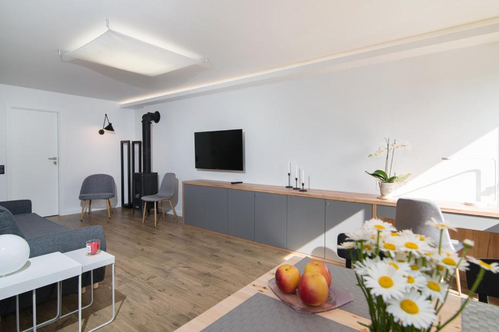 Televízia a/alebo spoločenská miestnosť v ubytovaní Apartamenty Rynek3 , Kazimierz Dolny