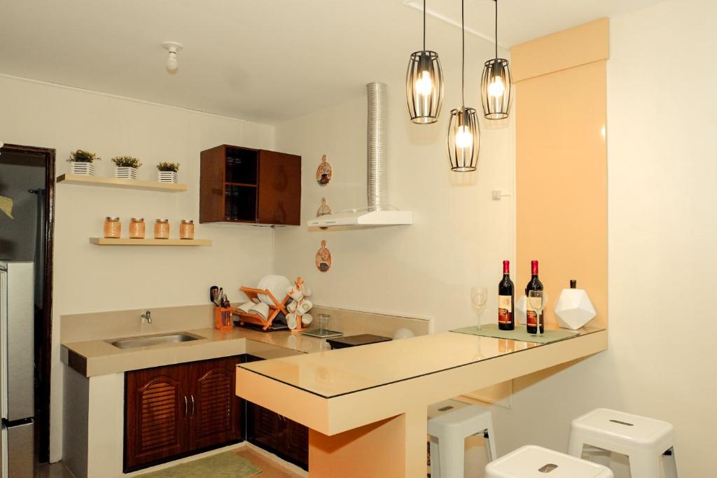 Kuchyň nebo kuchyňský kout v ubytování Fully Furnished Apartment with Netflix and Wifi