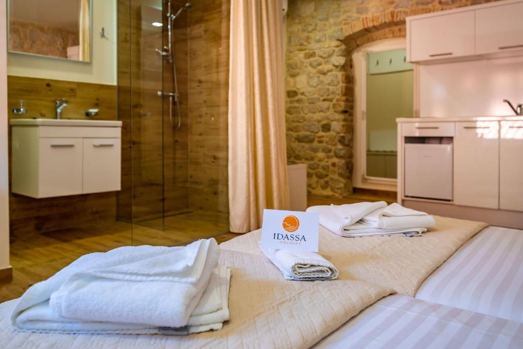 Kuchyň nebo kuchyňský kout v ubytování Idassa Atrium rooms