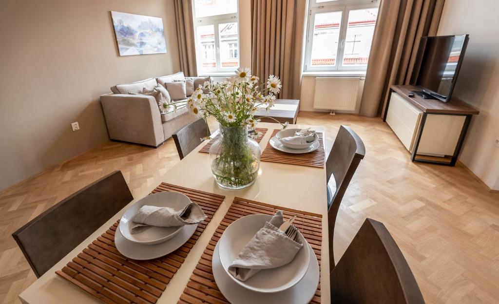 Posezení v ubytování Letna Garden Suites