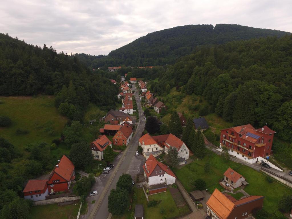 Letecký snímek ubytování Hotel-Pension Waldhaus