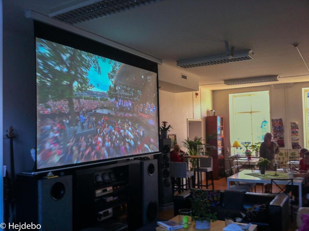 TV a/nebo společenská místnost v ubytování Hejdebo Vandrarhem