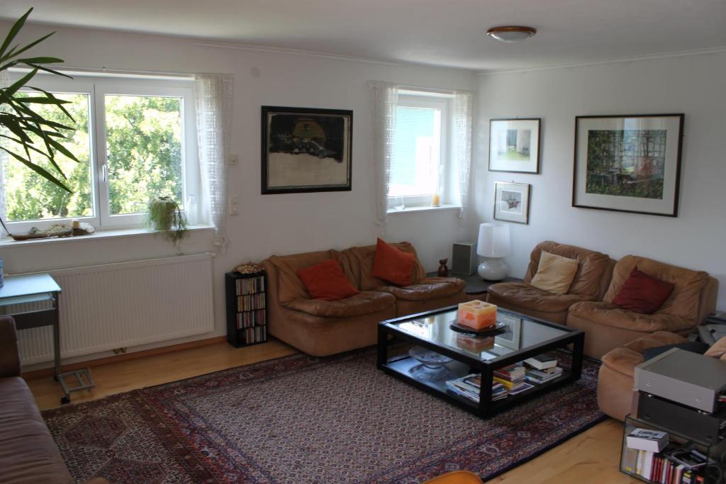Posezení v ubytování Ferienwohnung mit Panoramablick