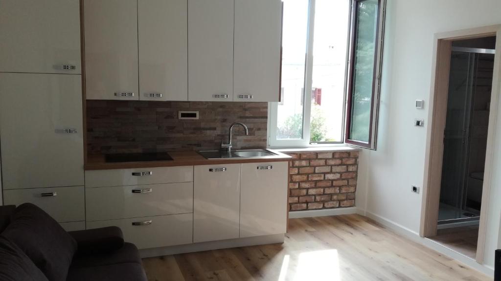 Η κουζίνα ή μικρή κουζίνα στο Apartmaji Apollonio