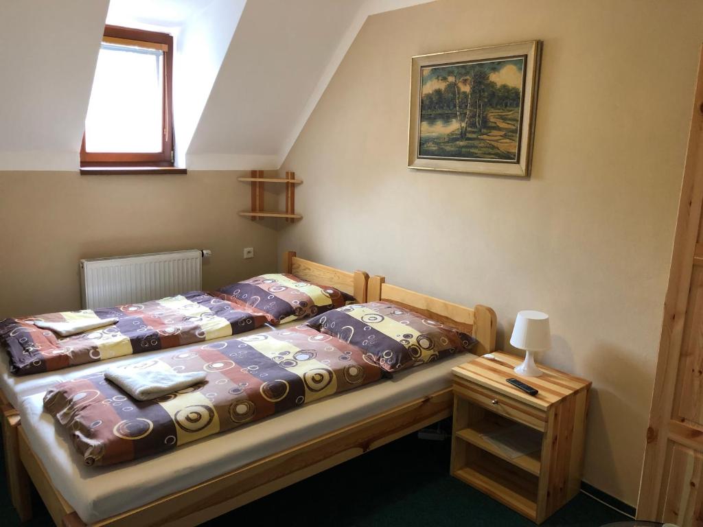 Postel nebo postele na pokoji v ubytování Penzion Samorost