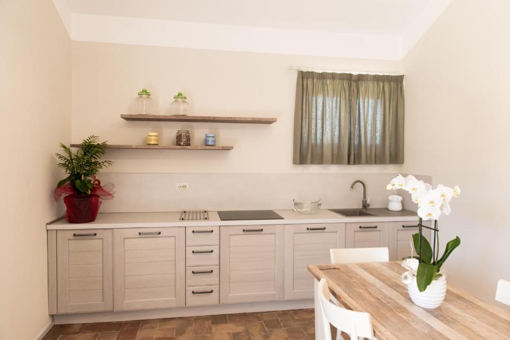 Kuchyň nebo kuchyňský kout v ubytování Agriturismo Poderedodici