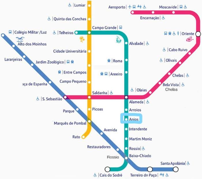 a map of the melbourne tube map at Residencial do Sul in Lisbon