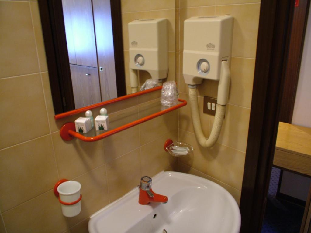Koupelna v ubytování Hotel Marguareis
