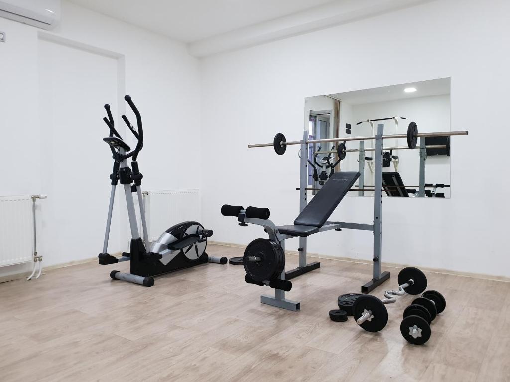 Fitness centrum a/nebo fitness zařízení v ubytování Garni Hotel Niš City View