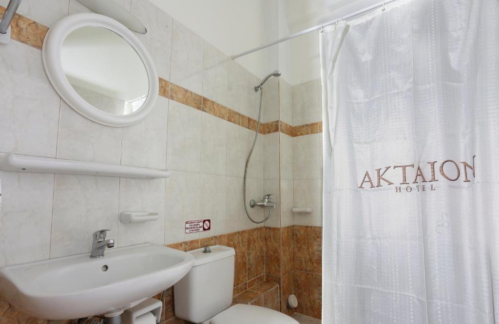 Koupelna v ubytování Hotel Aktaion