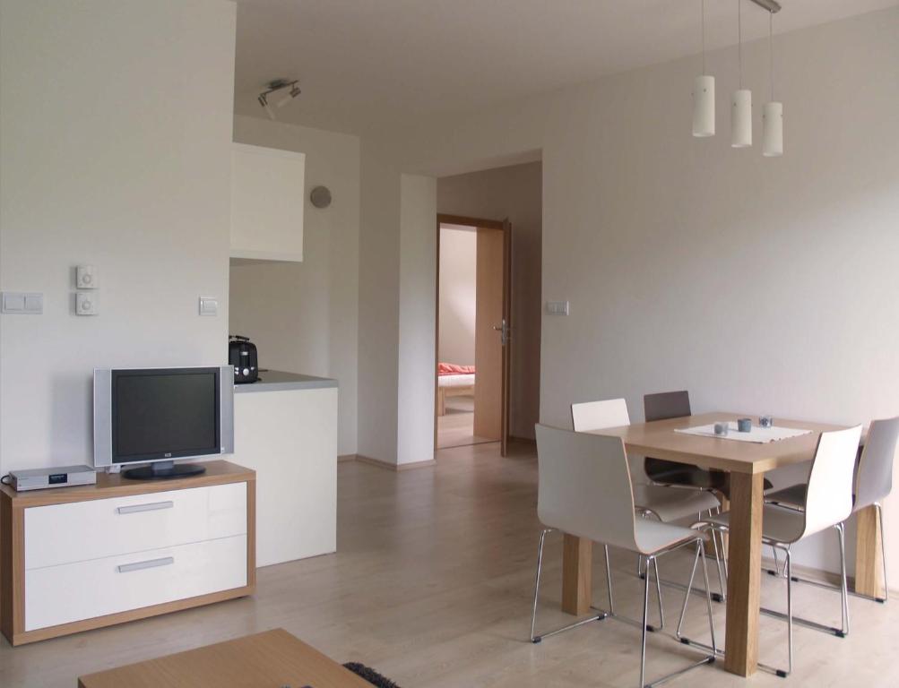Kuchyň nebo kuchyňský kout v ubytování Apartmán Stará škola
