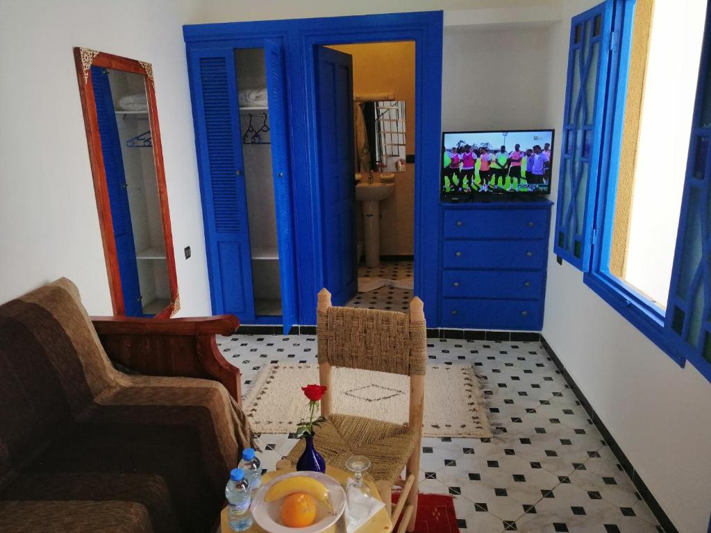 TV a/nebo společenská místnost v ubytování Riad Zawia