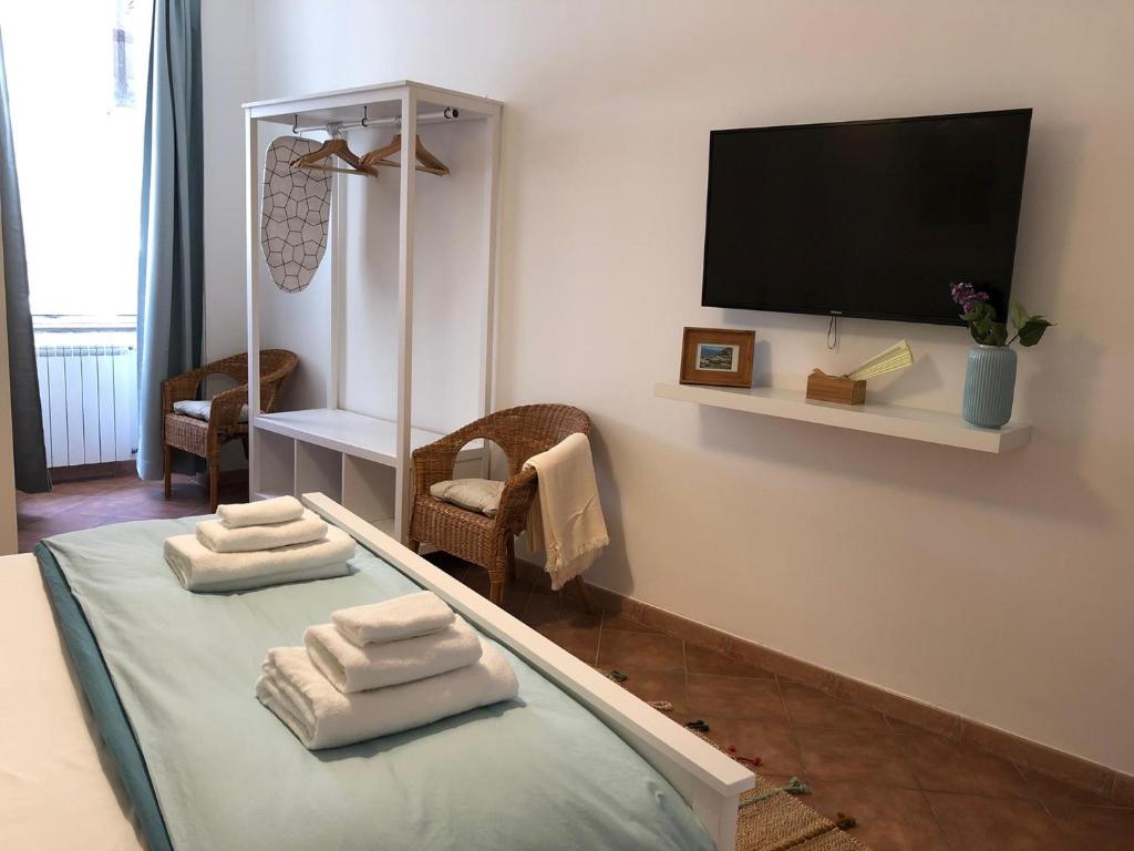 TV a/nebo společenská místnost v ubytování Pizzo Central House