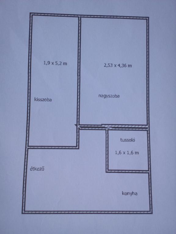 Plán poschodí v ubytovaní Vízparti apartmanok