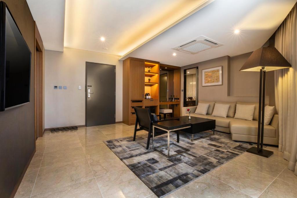Posezení v ubytování Shin Shin Hotel Jeju Airport