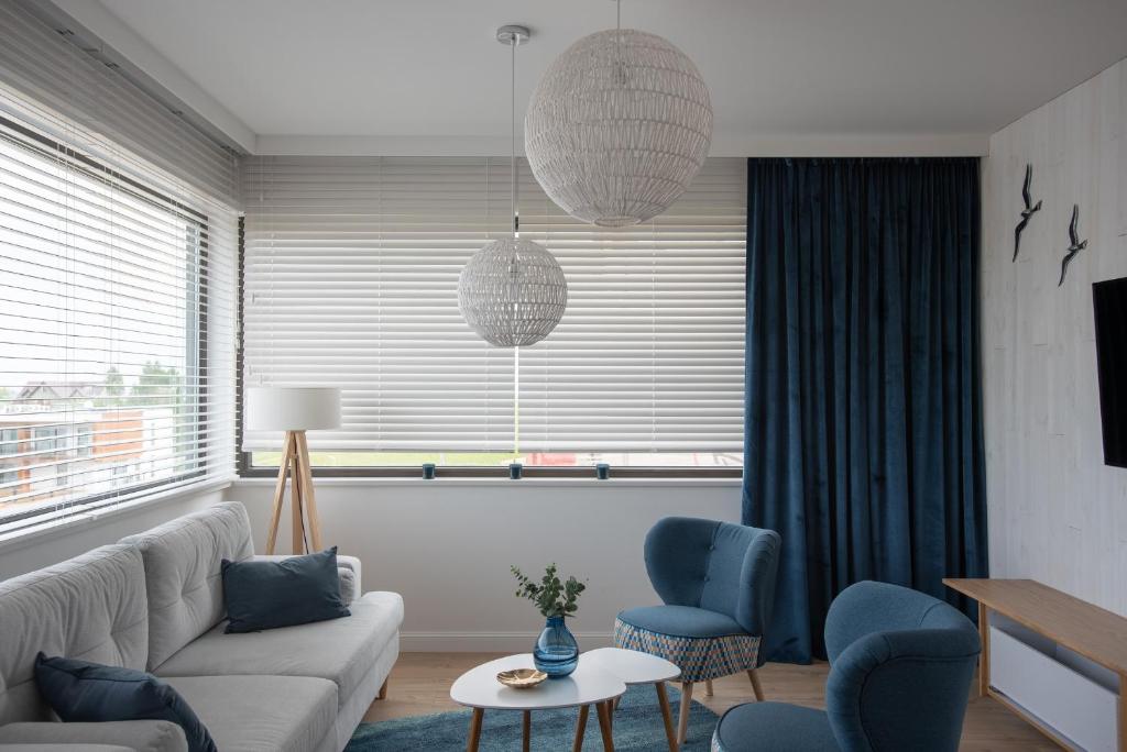 Posezení v ubytování Apartament Zefir Mechelinki