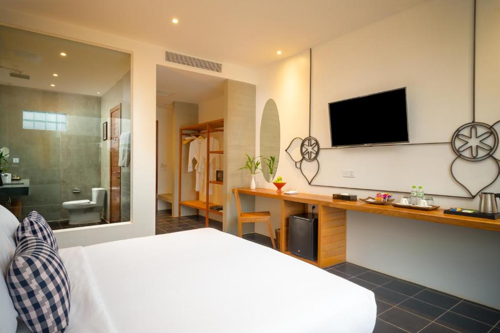 TV a/nebo společenská místnost v ubytování Phka Chan Hotel