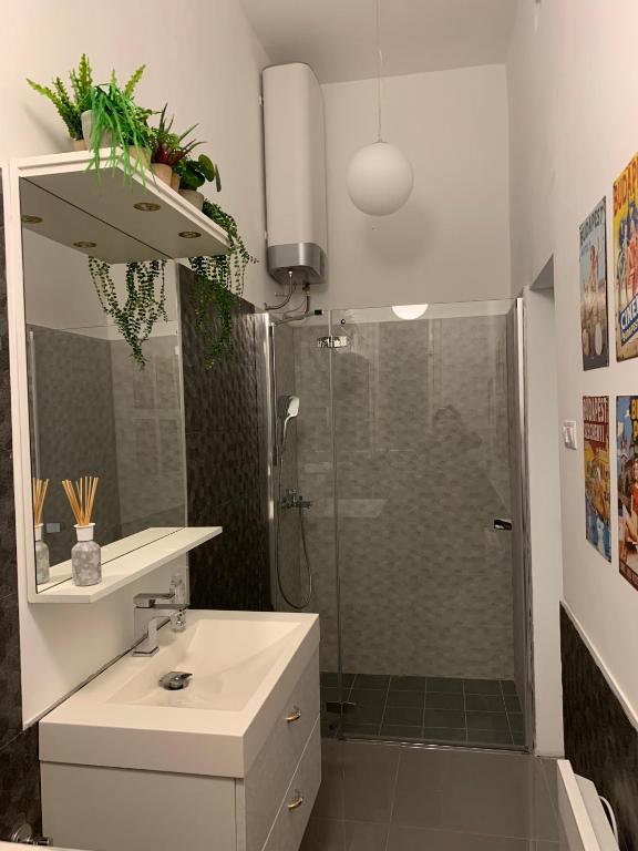 Koupelna v ubytování City Corso Apartman