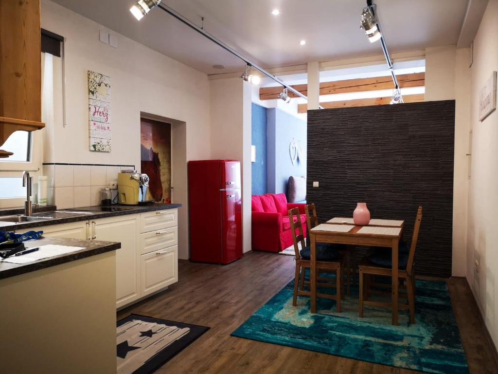 Kuchyň nebo kuchyňský kout v ubytování Millenium Inn Ferienwohnung Top 2