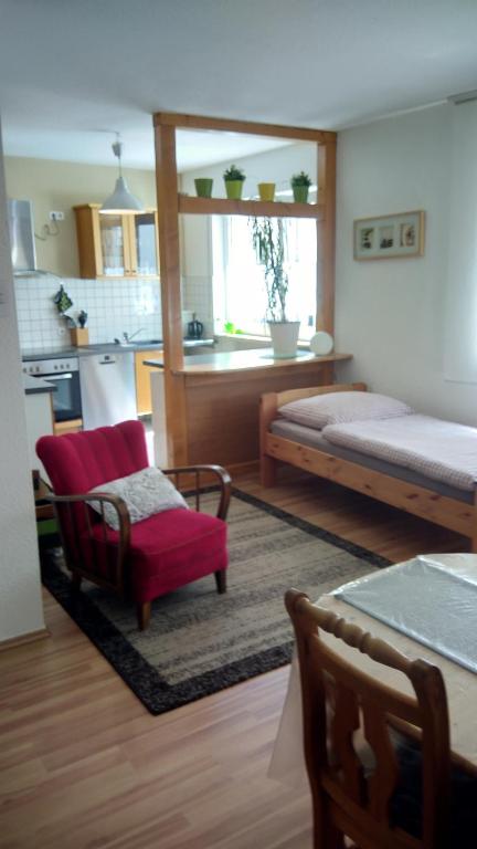 Kuchyň nebo kuchyňský kout v ubytování "Klein und Fein"-Monteurzimmer Pohlheim