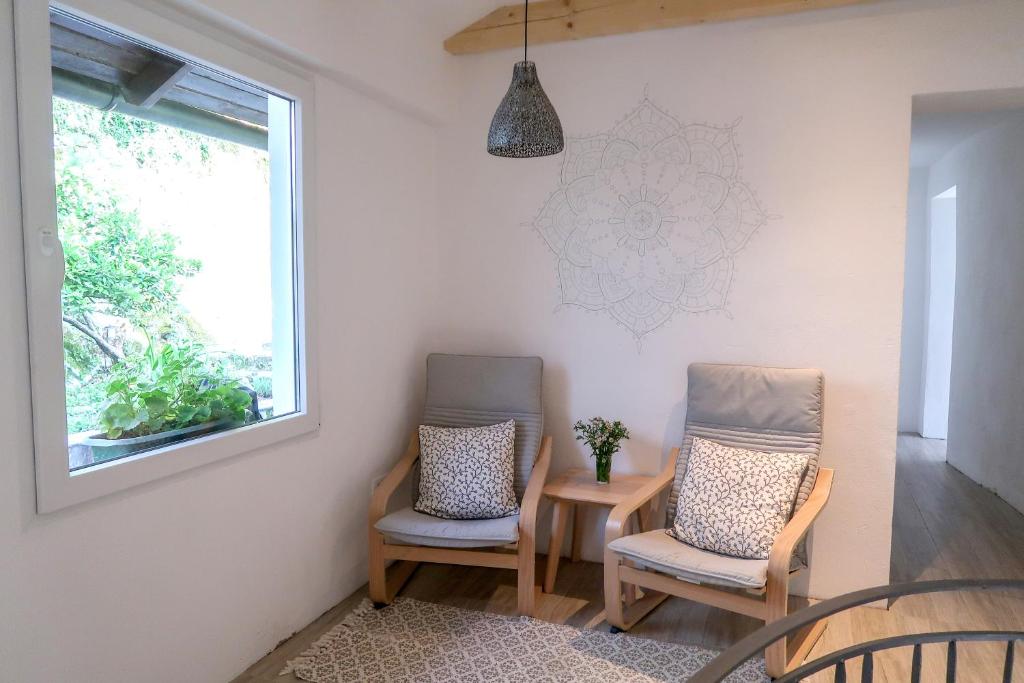 Posezení v ubytování Premium Hostel Kobarid
